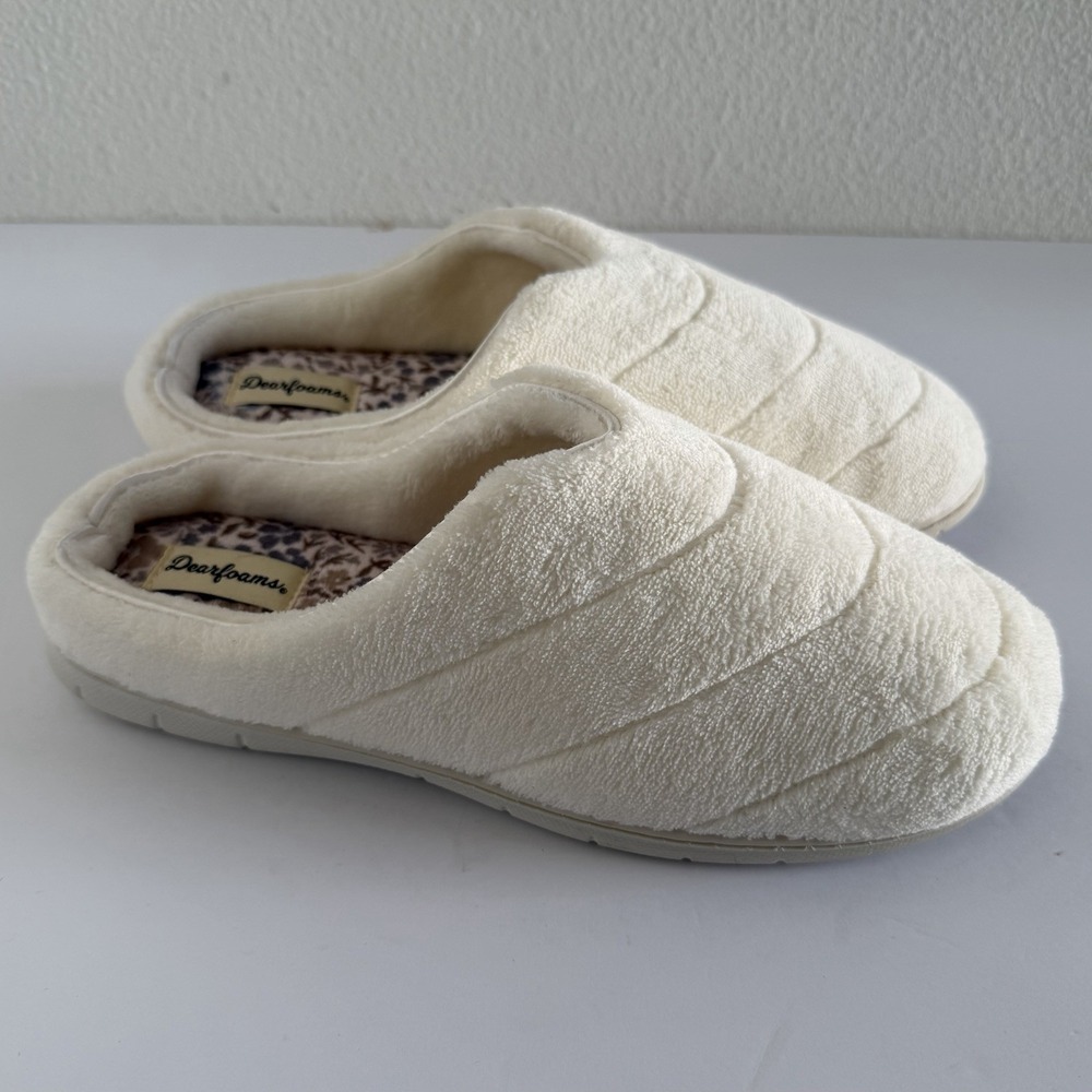 Dearfoams Women's‎ Memory Foam Slipper Cream L (9-10) NEW